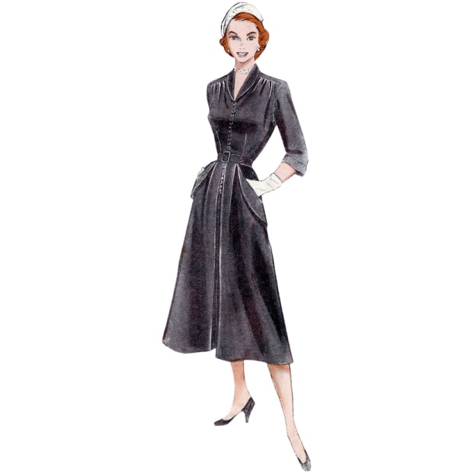 Patron Butterick 6956 robe vintage femme, taille 34-42, en français