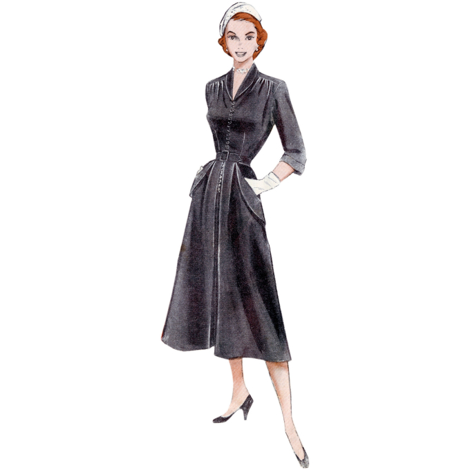 Patron Butterick 6956 robe vintage femme, taille 44-52, en français