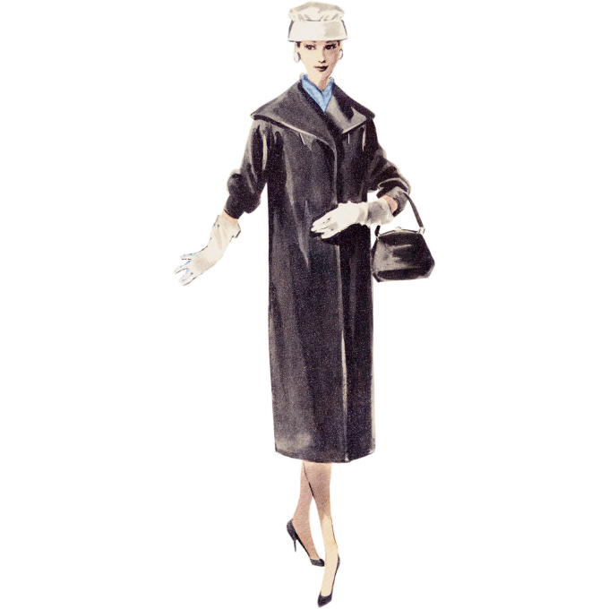 Patron Butterick 6957 manteau vintage femme, taille 32-40, en français