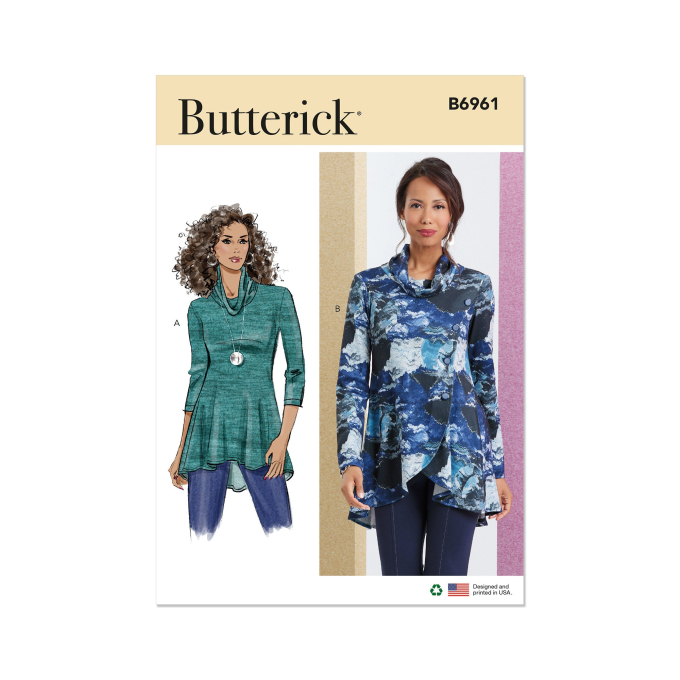 Naaipatroon Butterick 6961 pullover, maat 30-38, Dui/En/Fr