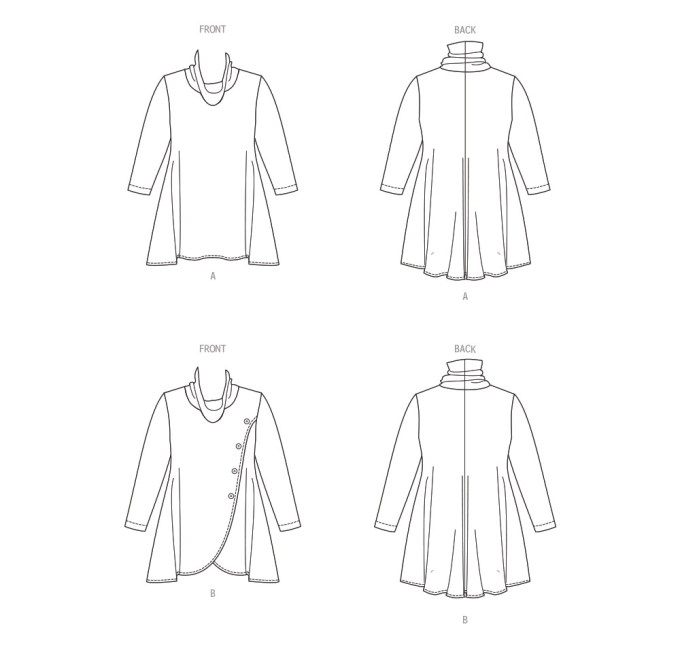 Naaipatroon Butterick 6962 pullover, maat 46-54, Dui/En/Fr