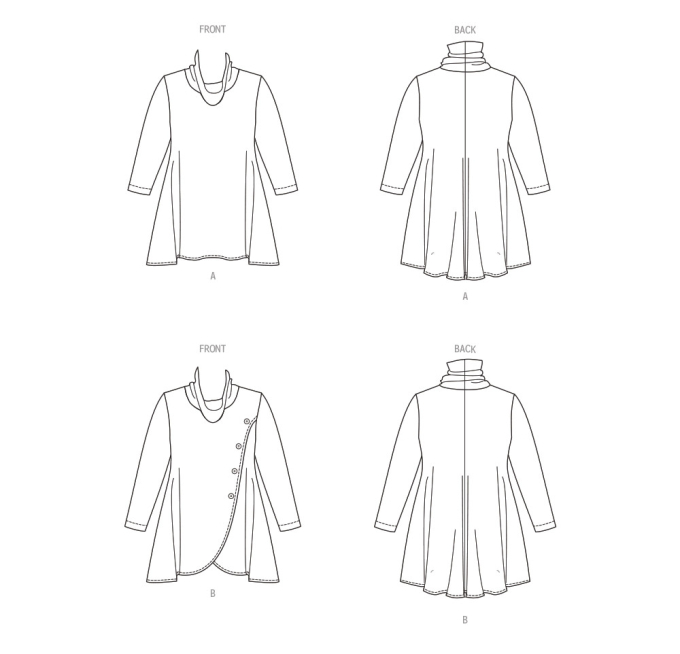 Naaipatroon Butterick 6962 pullover, maat 56-64, Dui/En/Fr