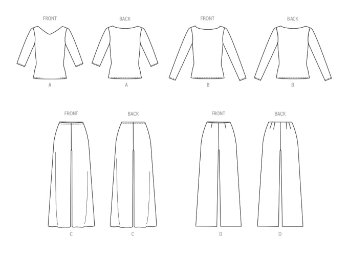 Naaipatroon Butterick 6966 combinatie, maat 40-48, Dui/En/Fr