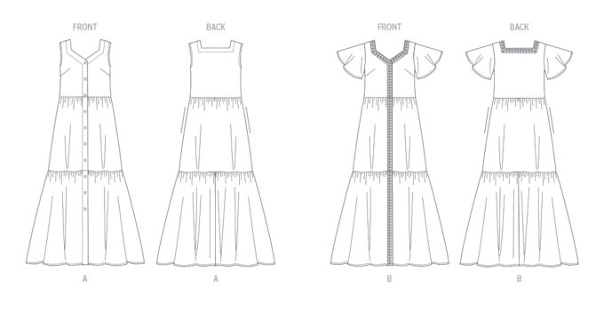 Patron Butterick 6983 robe femme, version papier, taille XS-XXL, en français