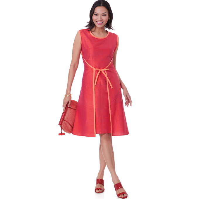 Patron Butterick 6985 robe vintage femme, version papier, taille 34-42, en français