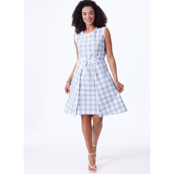 Patron Butterick 6985 robe vintage femme, version papier, taille 34-42, en français