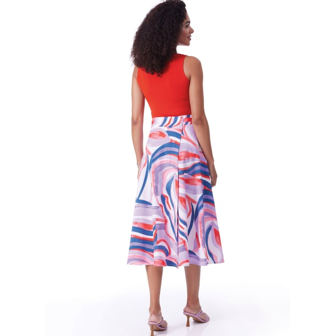 Patron Butterick 6986 jupe vintage femme, version papier, taille XS-L, en français