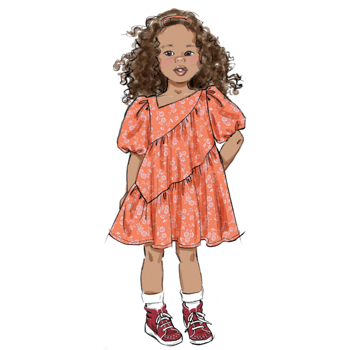 Naaipatroon Butterick 6988 kinderjurk, maat 3-8, Dui/En/Fr