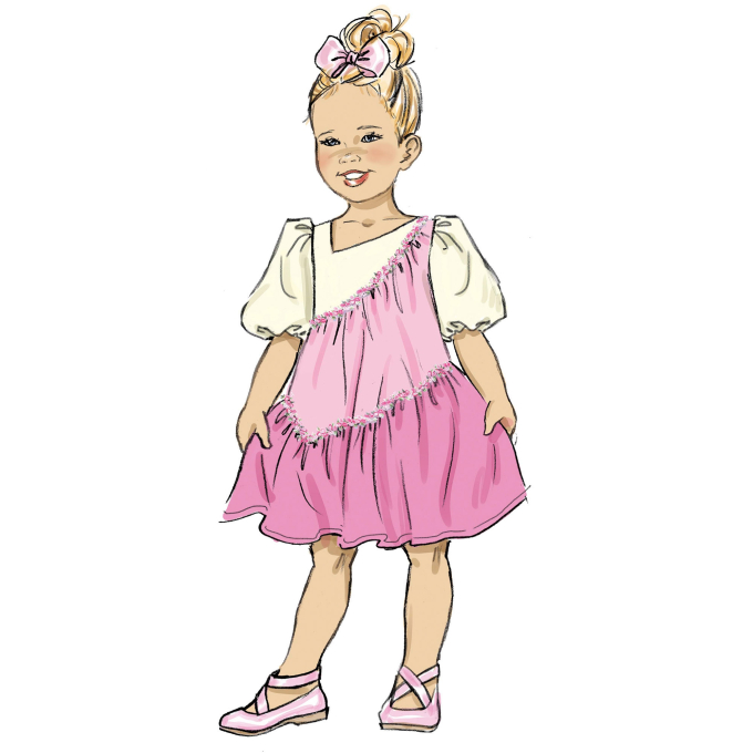 Naaipatroon Butterick 6988 kinderjurk, maat 3-8, Dui/En/Fr