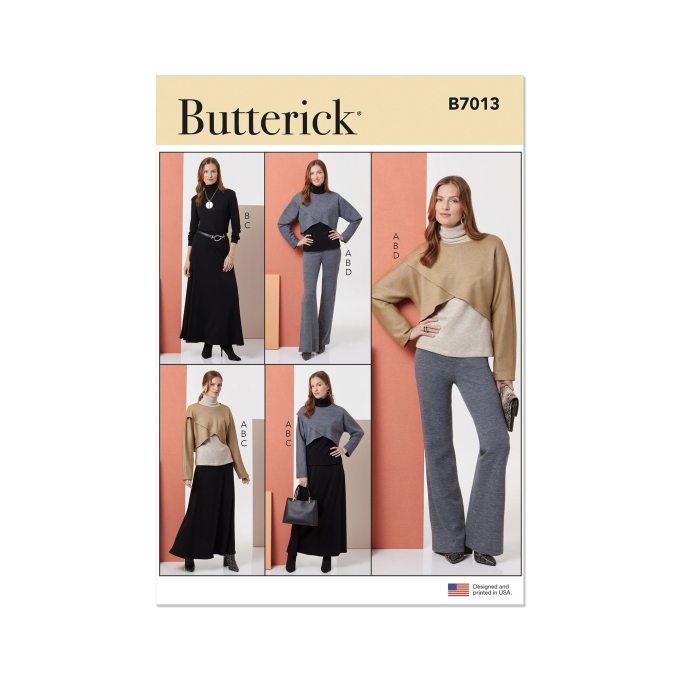 Naaipatroon Butterick Dames Top, Slang & rok 7013, maat 32-48, Dui/En/Fr