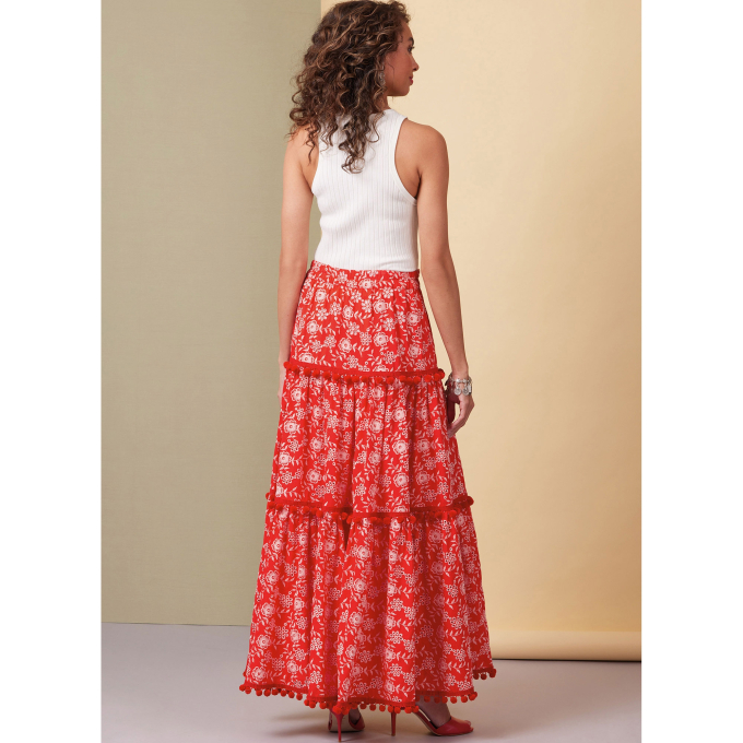 Patron Butterick 6999 jupe à volants femme, version papier, taille 34-42, en français