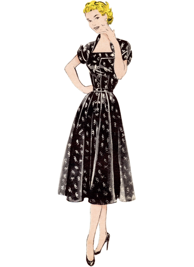 Patron Butterick retro 7019 robe vintage femme, version papier, taille 34-42, en français