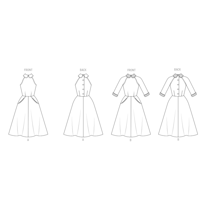 Patron Butterick 6992 robe femme vintage, version papier, taille 38-46, en français
