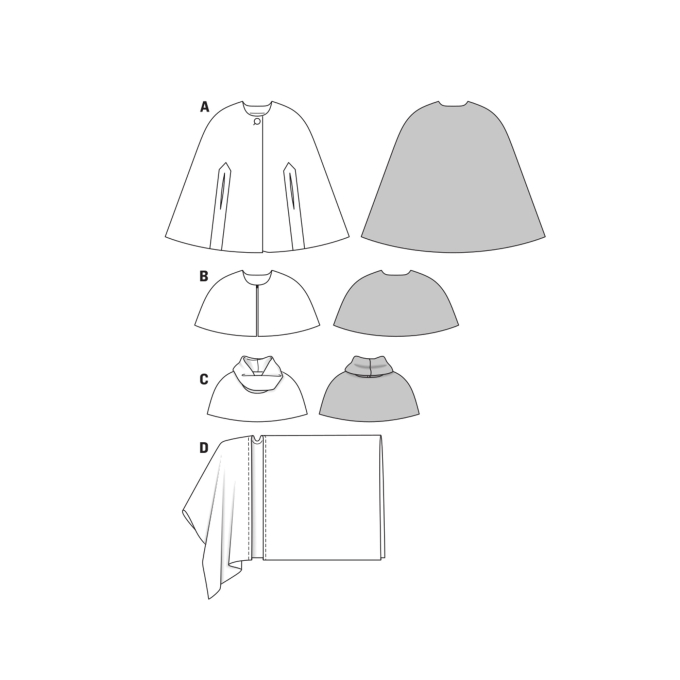 Patron Burda 7313 Cape, en français