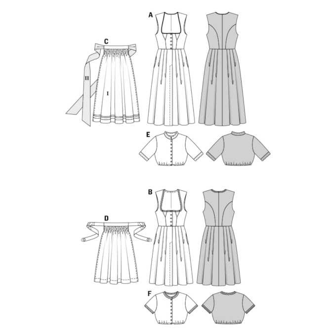 Patron Burda 6268 Dirndl, en français