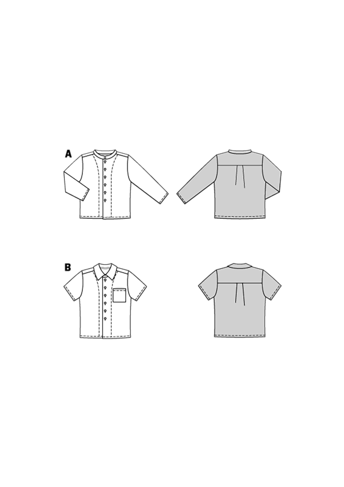 Patron Burda 9209 chemise enfant, version papier, en français