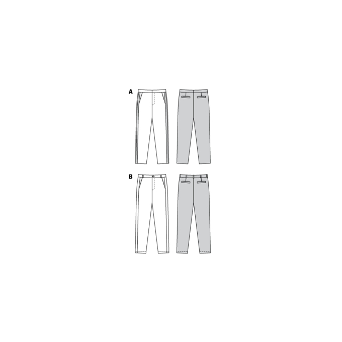 Naaipatroon mens broek, Burda 6350, Dui/En/Fr