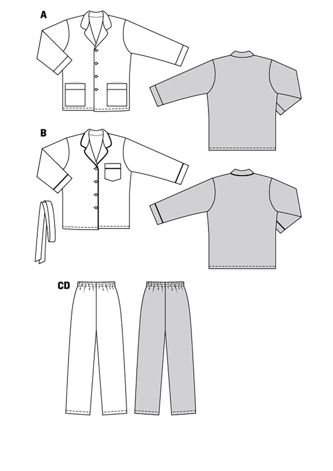 Sewing pattern Men`s Pyjama, Burda 5956, En/Ger/Fr