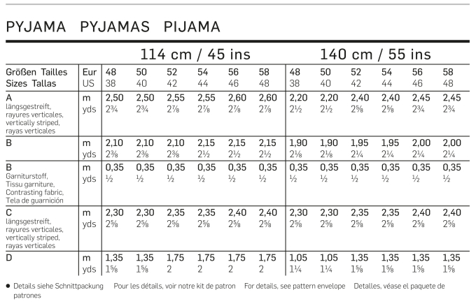 Naaipatron Mennen Pyjama, Burda 6741, Dui/En/Fr