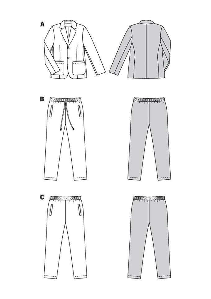 Naaipatroon Herenkostuum, Burda 5955, Dui/En/Fr