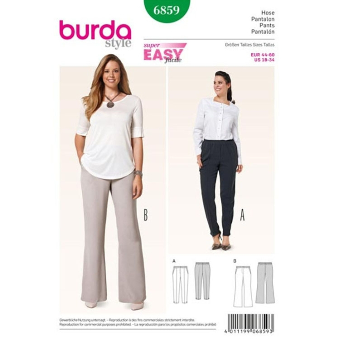 Naaipatron Broeken, Burda 6859, Dui/En/Fr