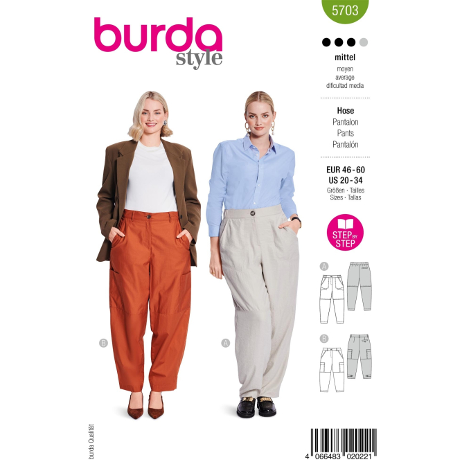 Naaipatroon Broek, Burda 5703, Nl/Dui/En/Fr