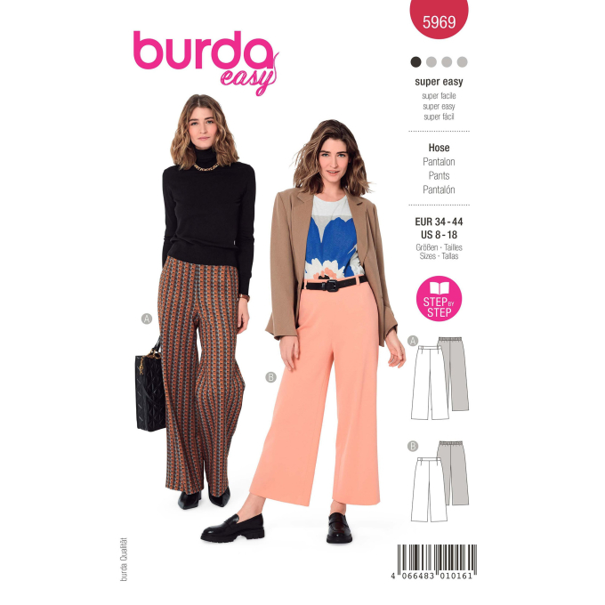 Naaipatroon broek, Burda 5969, Dui/Fr/En