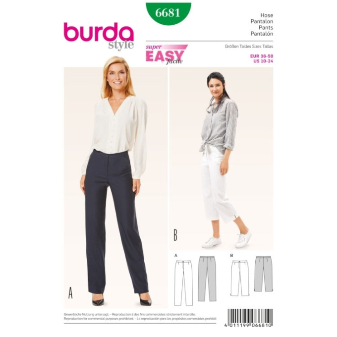 Broek, Burda 6681, Dui/En/Fr