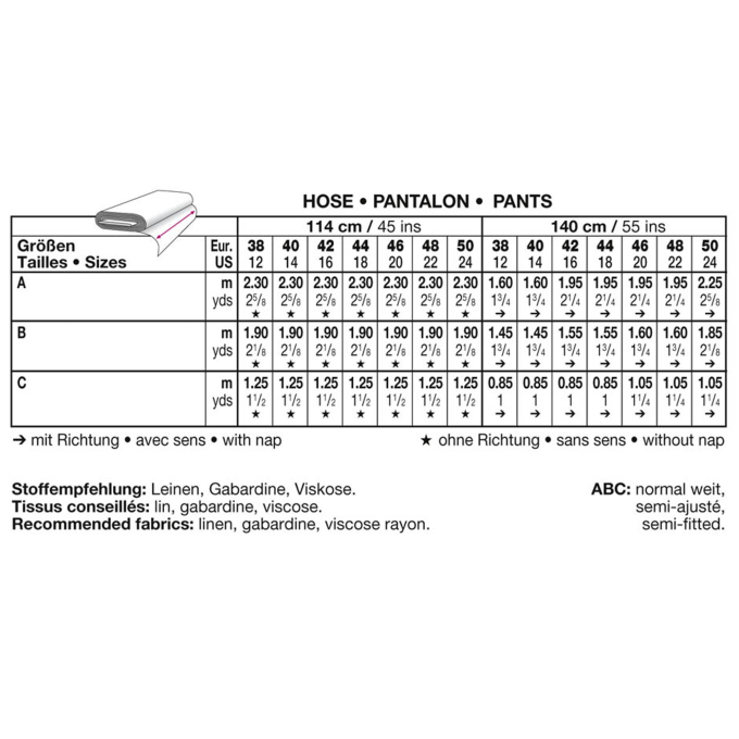 Patron Burda 7966 Pantalon, en français