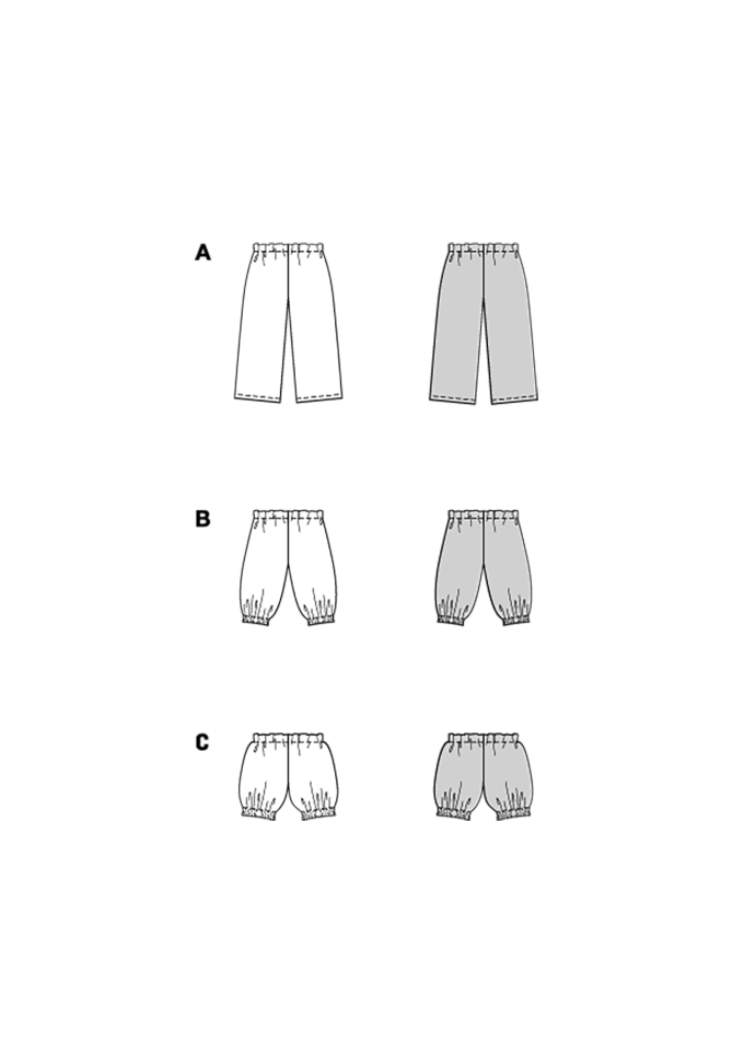 Patron Burda 9202 pantalon / short enfant & bébé, version papier, en français