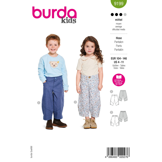 Schnittmuster Hose Kids, Burda 9199