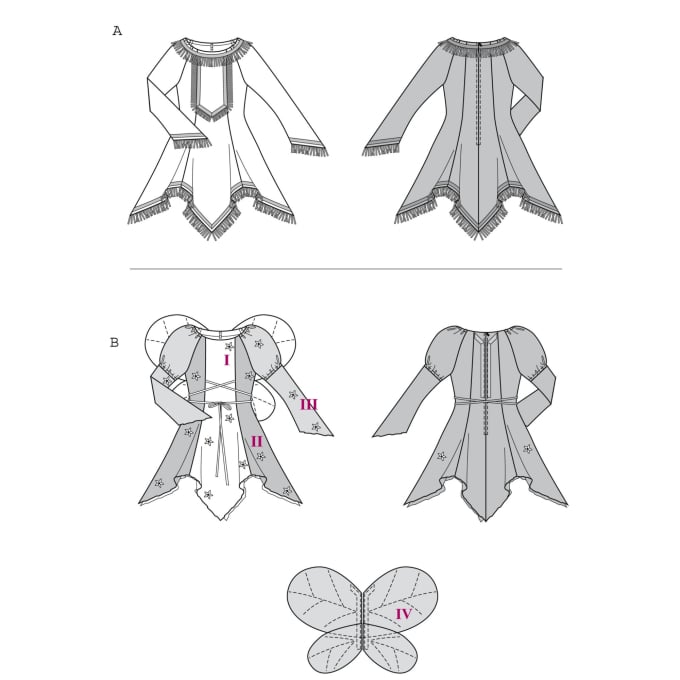 Sewing pattern Burda 2432, costume: Indian woman & fairy, En/Ger/Fr