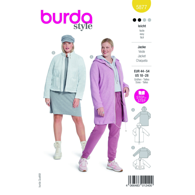 Patron Burda 5877 veste femme, en français