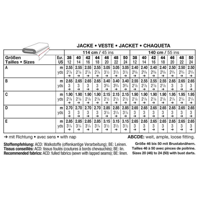 Paper Pattern Jacket, Burda 7700, Dui/En/Fr