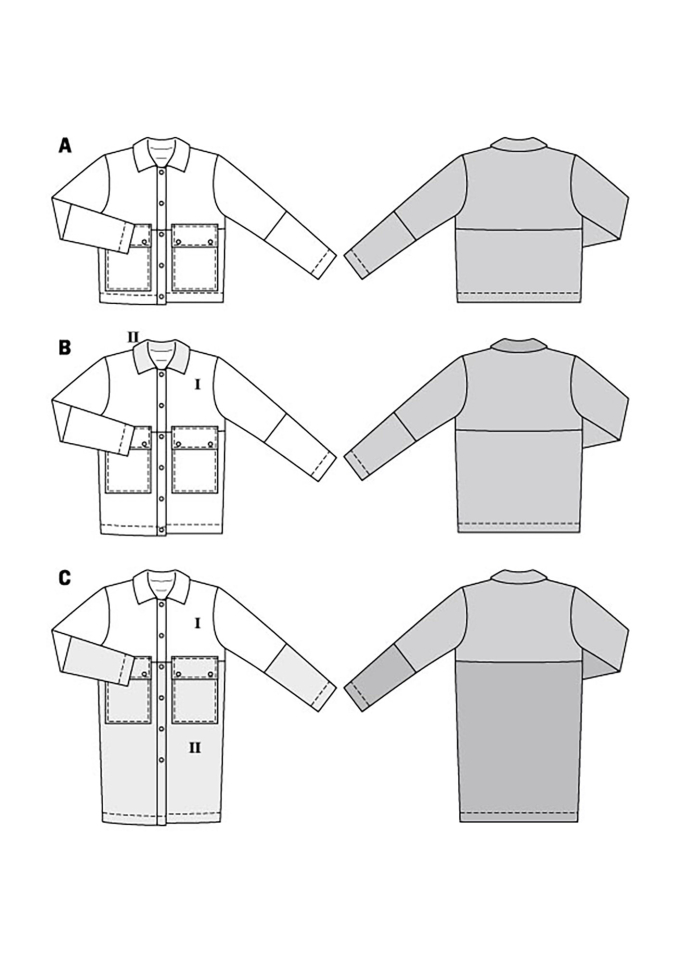 Patron Burda 5941 veste et manteau femme, taille 34-48, en français