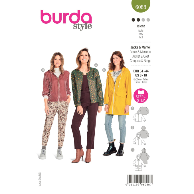 Patron Burda 6088 Veste et manteau, en français