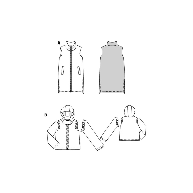 Naaipatroon jas en gilet, Burda 5869, Dui/En/Fr