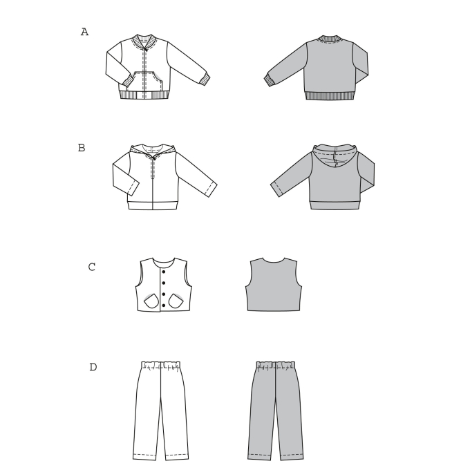 Patron Burda 9672 Tenue jogging, en français