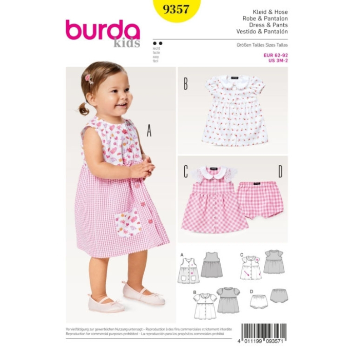 Patron Burda Kids 9357 Robe et pantalon, en français
