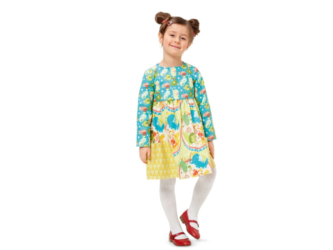 Sewing pattern children dress, Burda 9373, En/Ger/Fr