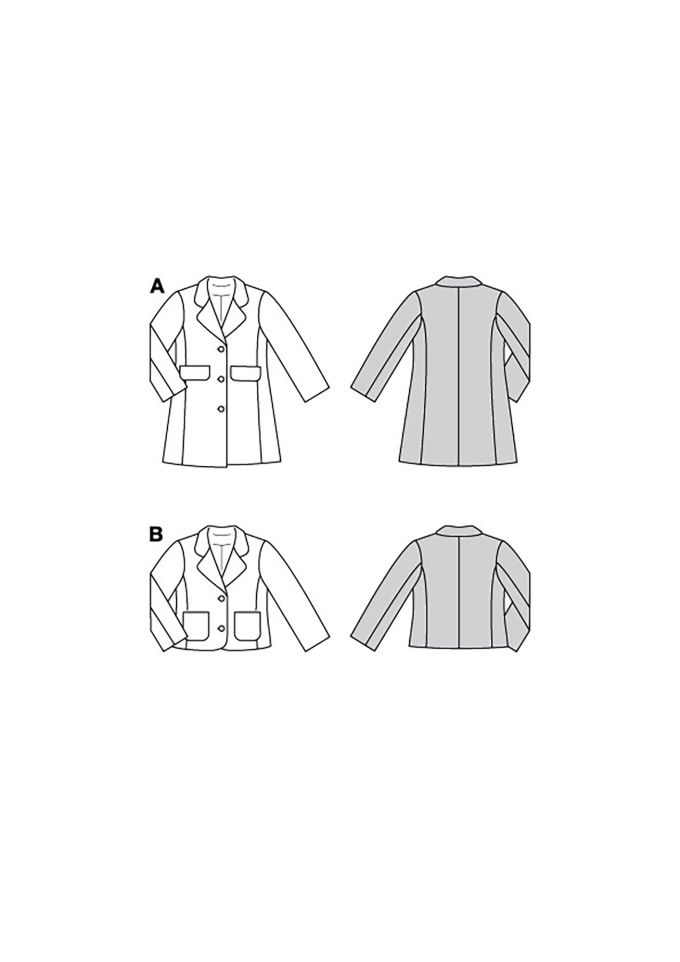 Pattern Coat & Jacket Kids Burda 9215, En/Ger/Fr