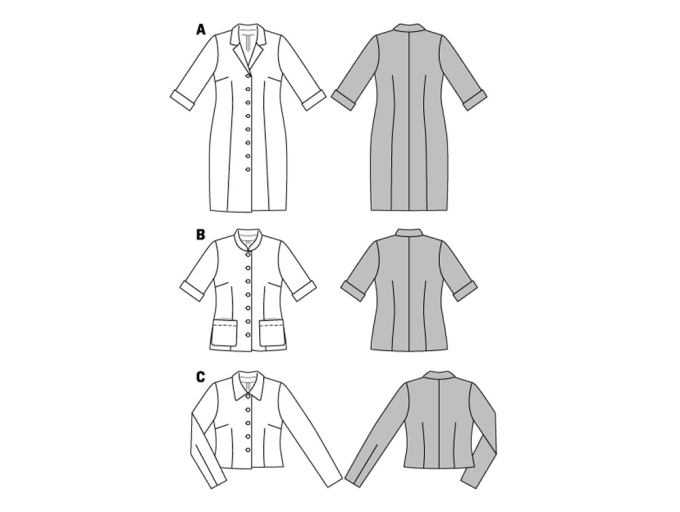 Patron Burda 6760 Robe & Veste, en français