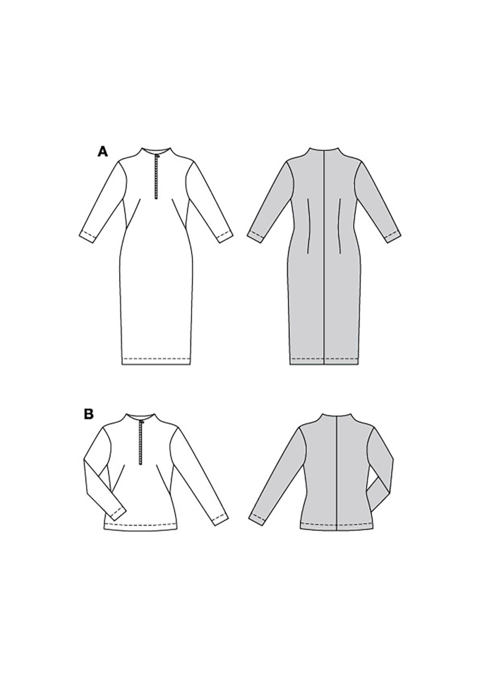 Naaipatroon Jurk & Shirt Dames, Burda 5792, NL/GB/DE/FR