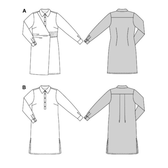 Naaipatroon jurk, Burda 5826, Nl/Dui/En/Fr