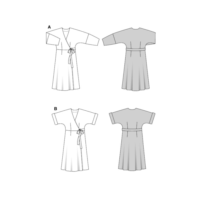 Naaipatroon jurk, Burda 5844, Nl/Dui/En/Fr