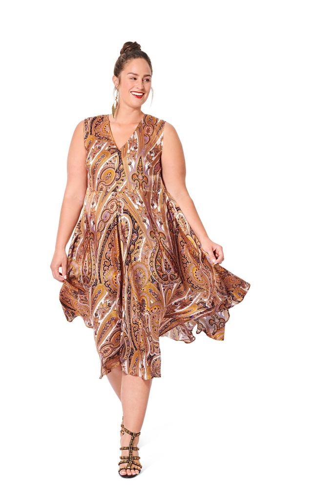Patron Burda 6036 robe femme, taille 44-54, en français