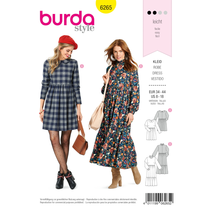 Patron Burda 6265 Robe, en français