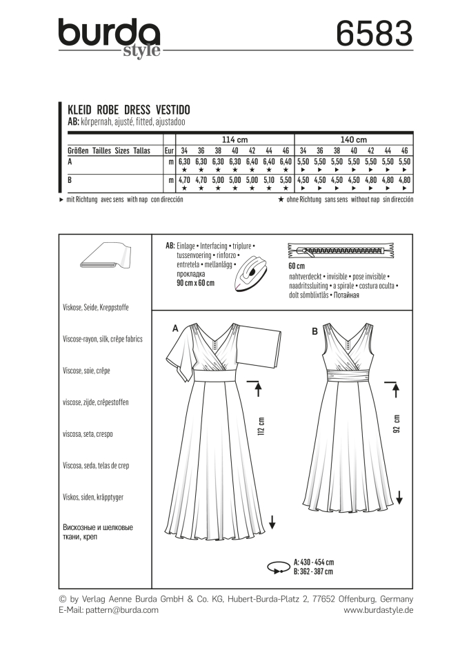 Jurk, Burda 6583, Dui/En/Fr