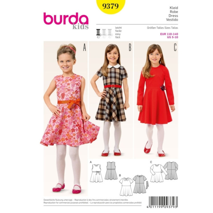 Schnittmuster Kleid, Burda 9379