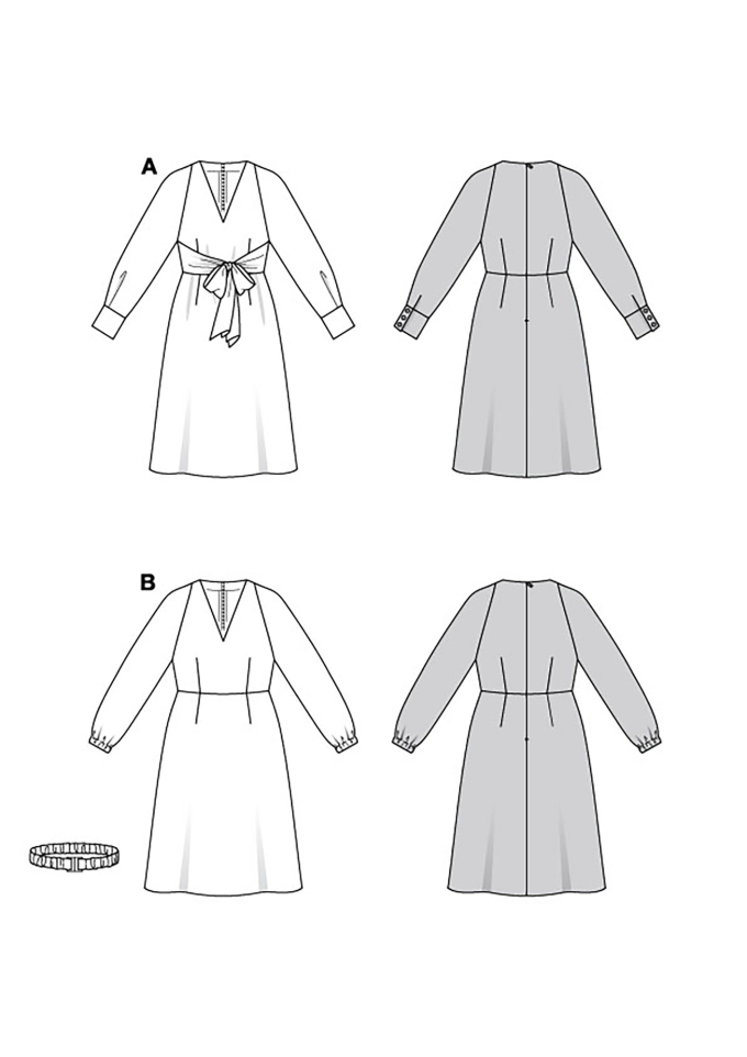 Sewing pattern Dress Ladies, Burda 5777, GB/DE/NL/FR